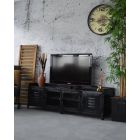 Industrieel tv meubel zwart metaal