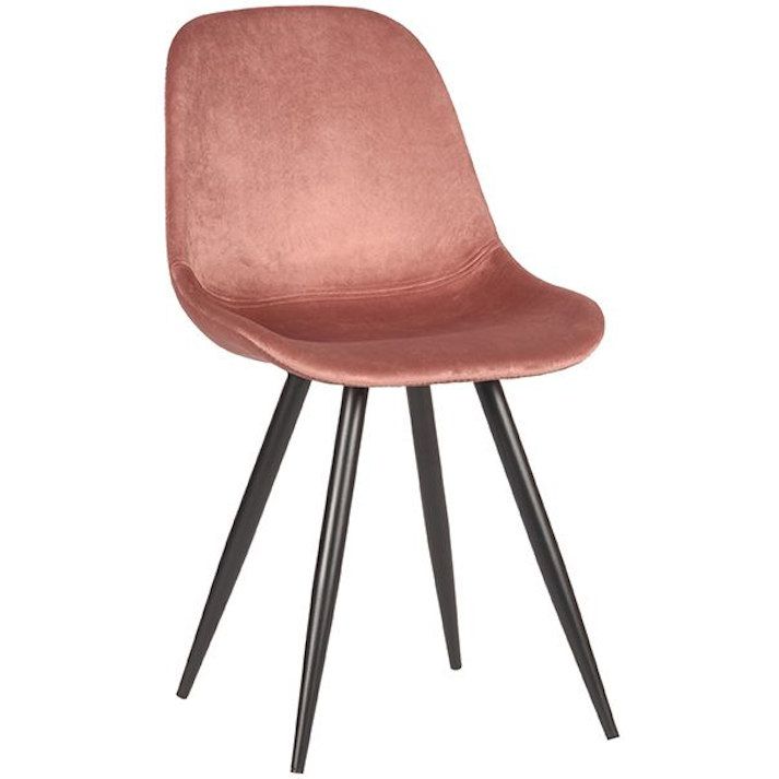 doos hoekpunt Ramen wassen Eetkamerstoel Capri fluweel oud roze