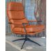 Leren draaifauteuil cognac leer