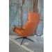 Industriele fauteuil leer cognac