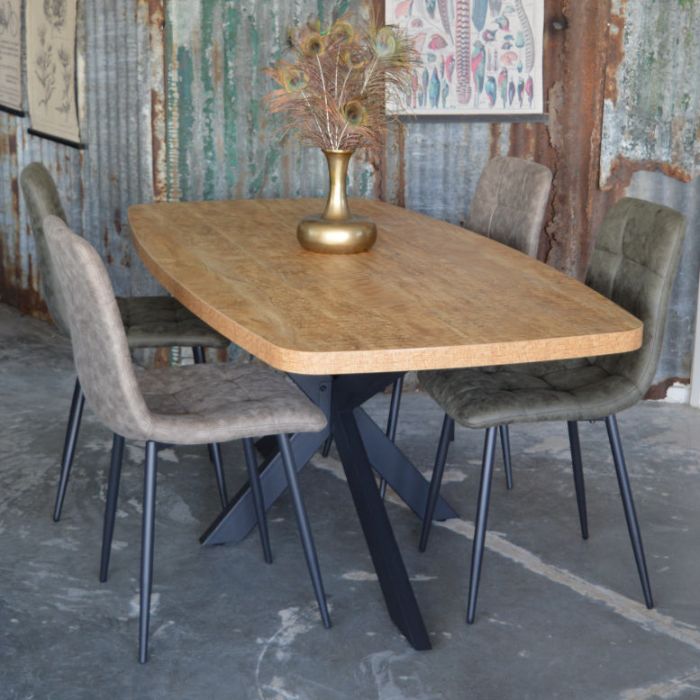 Eettafel Deens ovaal HPL mangohout