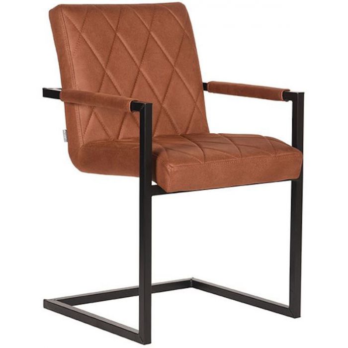 Industriele eetkamerstoel cognac