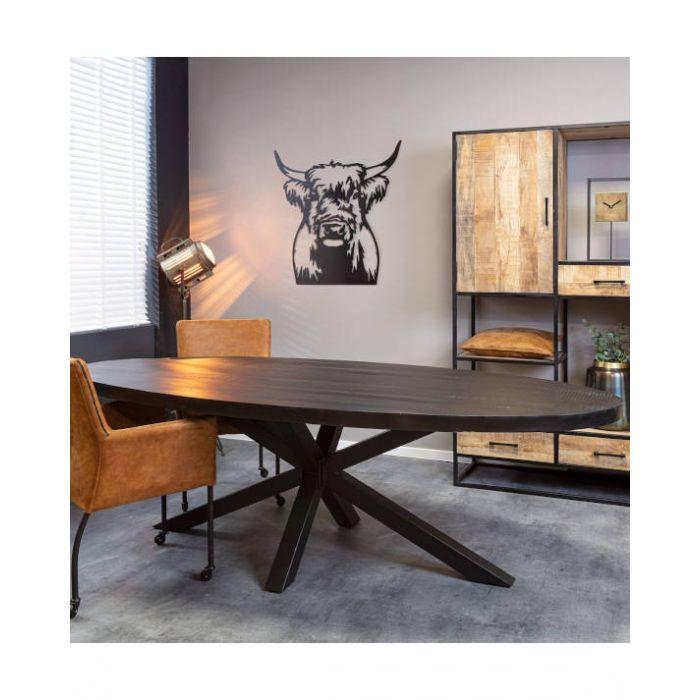 Ovale eettafel zwart