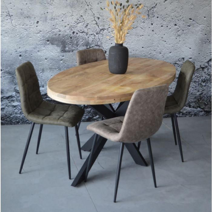 Ovale eettafel mangohout 160 - 240 cm
