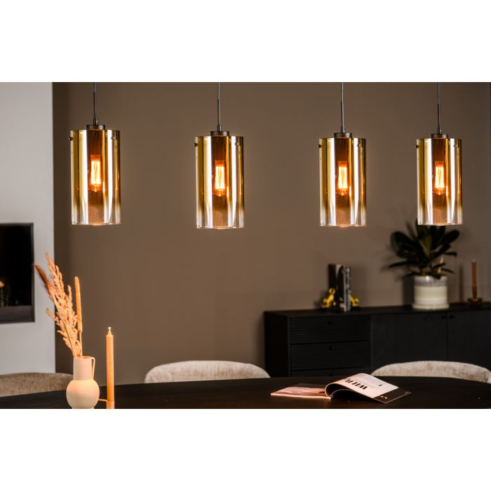 Goudkleurige hanglamp glas