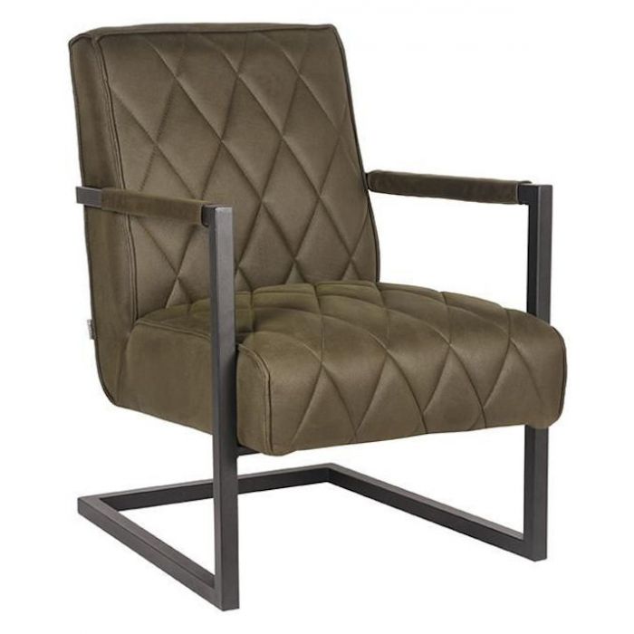 Industriele fauteuil donkergroen