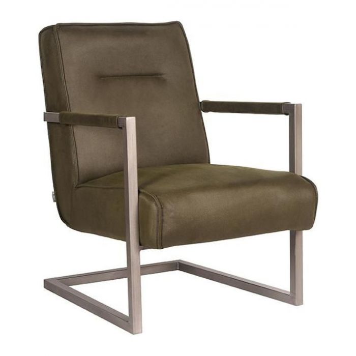 Industriele relaxfauteuil legergroen