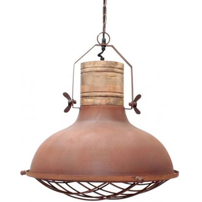 Industriele hanglamp roestbruin small