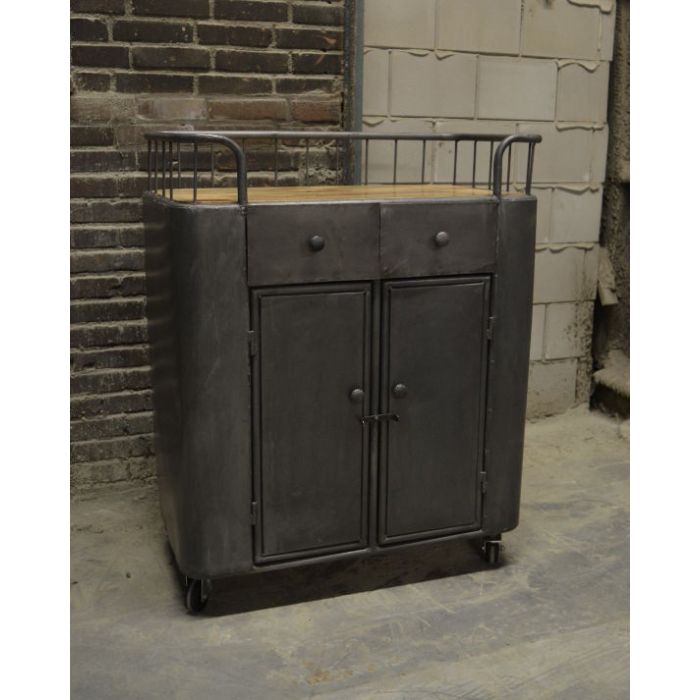 Industriele trolley ijzer 2 deurs