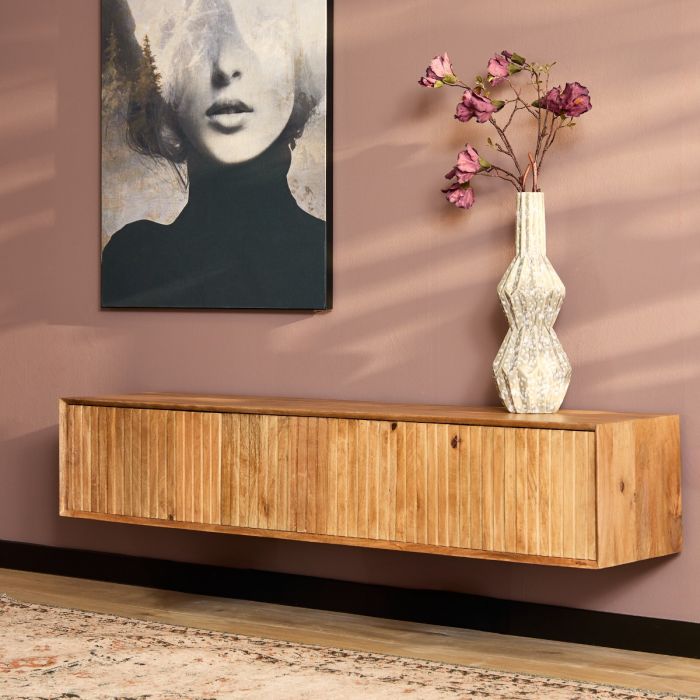 Zwevend tv meubel Madison mangohout 160 cm