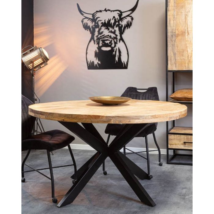 Ronde eettafel mangohout