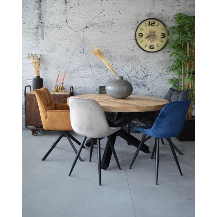 Ronde eettafel mangohout 130 cm