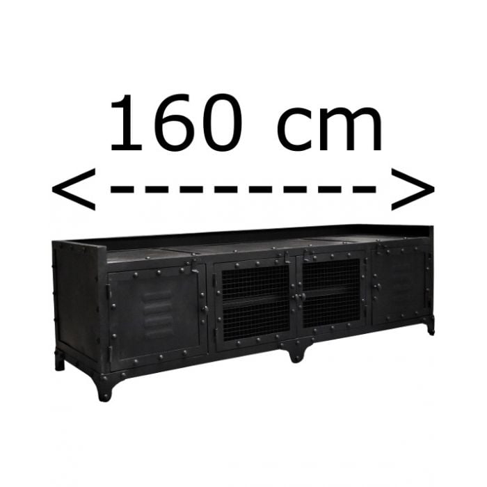 Industrieel tv-meubel zwart