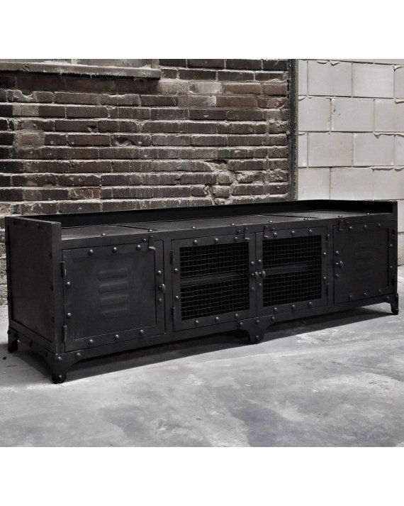 Industrieel tv meubel Blast zwart 160 cm