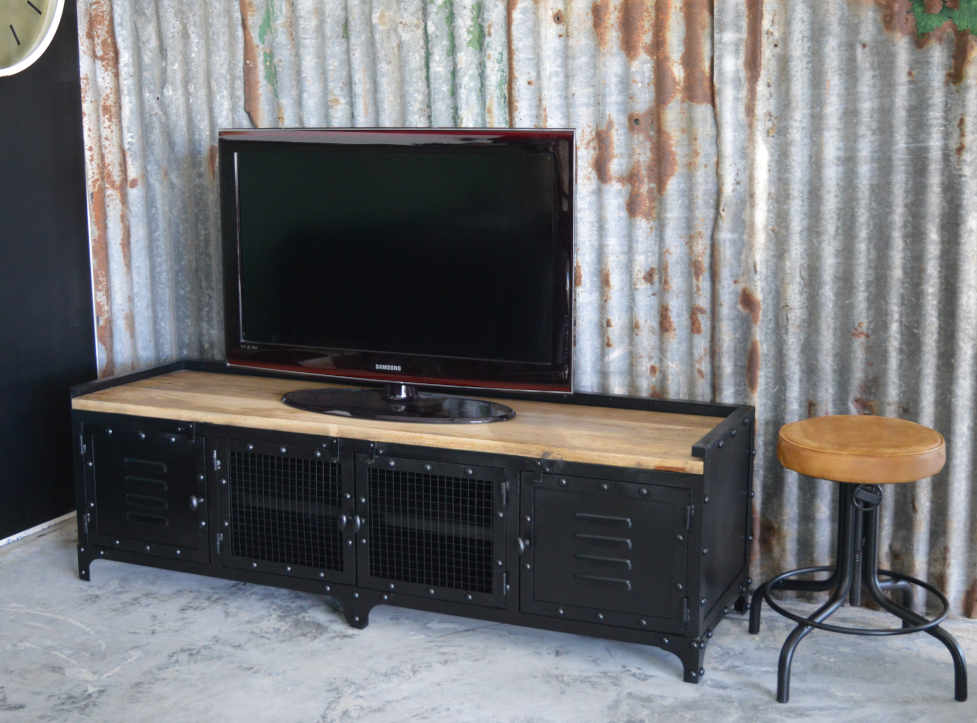 Industrieel tv meubel Blast mangohout